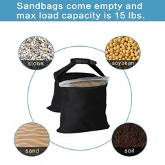 6 Packs Sandbags, Heavy Duty Sand Bags with 12 PE Bags, Sand Bags with Buckle…