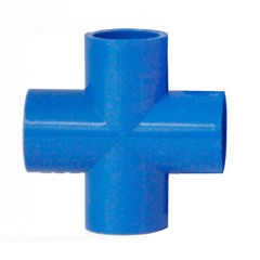 20mm to 160mm Cross Connectors PVC Pipe Fittings Adhesive Sleeve White Blue Gray