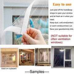 Adjustable Window Insulation Kit 47×63 Inch 120x160cm Transparent Film Wrap