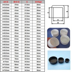 32.5-78.5mm Round Silicone Rubber Chair Table Feet Pipe Tubing End Cover Caps