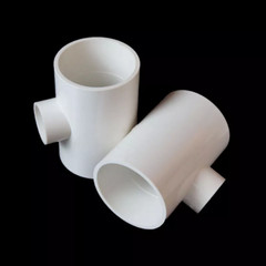 PVC Reducing Tee Connector T Shape Water Supply Pipe Fitting White 20mm~200mm