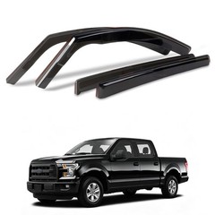 Dark Smoke In-Channel Window Visors Ford SuperCrew 2015-24 F250-550 2017-22 4PC
