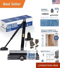Customizable Hydraulic Door Closer – Durable Black Aluminum Commercial Solution