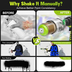 Spray Paint Can Shaker for Drill-Powered Only— Fits 2″ to 3″ Cans, Time-Saving/O