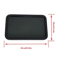 RV Door Window 12x21in Black White Frame Clear Tempered Glass DOT Certified