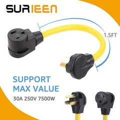SURIEEN NEMA 10-30P to 6-50R Welder Adapter Cord, 6-50R, Yellow