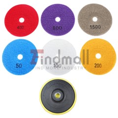 7PCS 4 Inch Set Wet Dry Diamond Polishing Pads For Granite Concrete Marble Stone