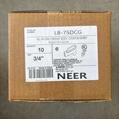 Case Of 10 NEER ALL-IN-ONE CONDUIT BODY | COVER & GASKET LB-75DCG