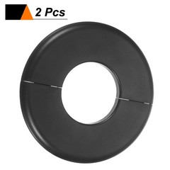 2pcs Wall Split Flange 44mm/1.7″ Self-Adhesive Plumbing Cover Plates Black