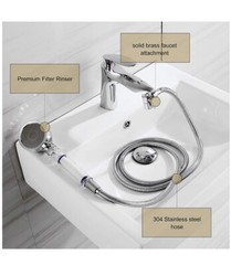 Jianan Sink Sprayer Hose 3-Modes High Pressure Filter Bathtub Shower Rinser 6.5