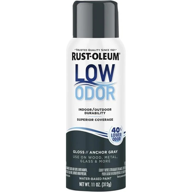Rust-Oleum 156854 11 oz Low Odor Water-Based Spray Paint Anchor Gray