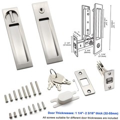 Dontay Pocket Door Handle, Modern Rectangular Keyed Entry Function, (Bed/Bath…