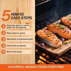12 Pcs XL Cedar Grilling Planks for Salmon Fish Meat & Vegetables – 15″x 6″ T…