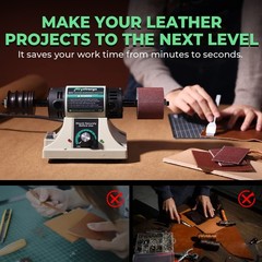Leather Burnishing Machine with 12pcs Sanding Sleeves Adjustable Speed Burnisher