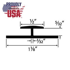 Outwater Plastic H Channel Fits Material 1/8 46” Lengths – Pack of 2, White