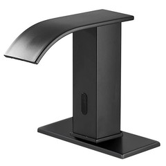 Yccuza Automatic Touchless Bathroom Sink Faucet Black Waterfall Ac/Dc Powered