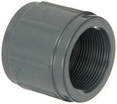 GF Piping Systems PVC Pipe Fitting Coupling Schedule 80 Gray 3/4″ NPT Female
