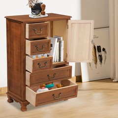 5 Drawers Dresser Wooden Storage Dressers Chests of Drawers for Bedroom Home