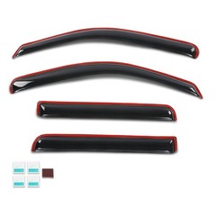 in-Channel Window Deflectors 4 Pcs for Frontier Crew Cab 2022-2025 Smoke