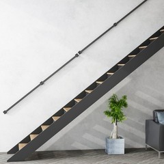 10FT Black Iron Railings for Indoor Stairs, Industrial 10 Feet,