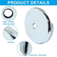 Silver Chrome Single Hole Bathtub Drain Overflow Face Plate