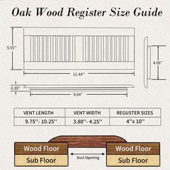 Howeall 4×10 Inch White Oak Wood Floor Register Vents IN,