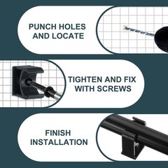 2Pcs PVC Water Pipe Clamps Clips, U-Shaped Holder Buckles for 110mm OD, Black
