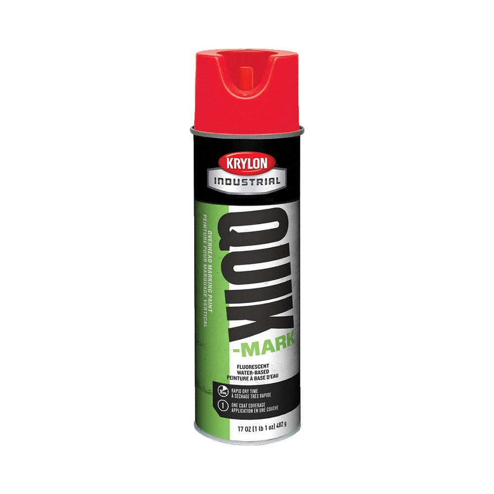 KRYLON INDUSTRIAL K04001000 Marking Paint,20 oz,Fluorescent Red 38EK91