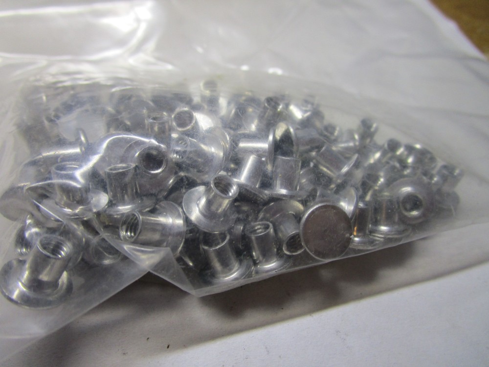 13/64″ x 1/4″ Aluminum Smooth Rivet Head Binding Post w/o Mating Screw QTY 92