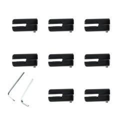 8Pcs Glass Clamps with 2pcs Hex Screwdriver Black 304 Stainless Steel 48x42x24mm