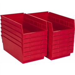 Msc Industrial Supply Shelf Bin, Red, 4 Inch x 11 5/8 Inch x 6 5/8 inch -12 Pac