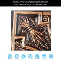 Ceiling Tile Faux Tin Painted Plastic Wall Panel PL11 Traditional copper 10Pcs