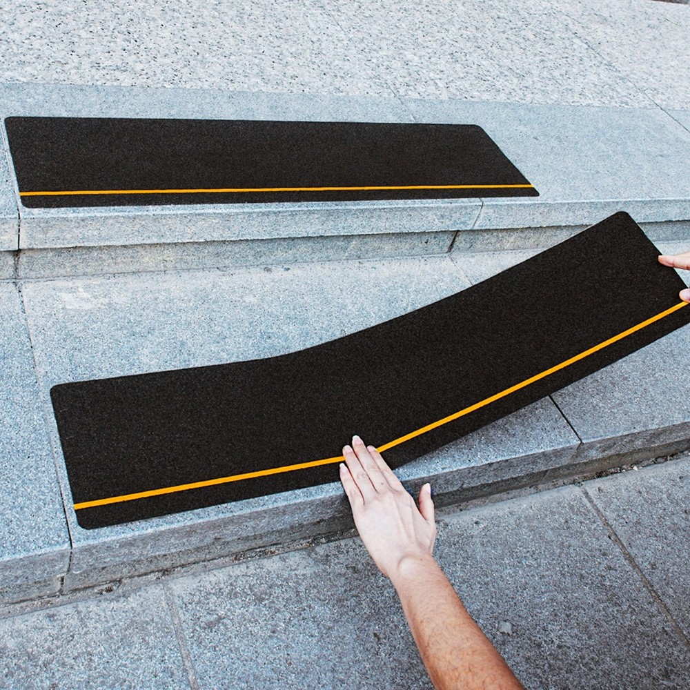 COSIMIXO 6″ x 30″ 10Pack Anti Slip Stair Tread x 10-Pack, Black/Yellow