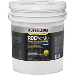 RUST-OLEUM 316544 Acrylic Enamel Coating,SafetyOrange,5gal 454H38