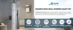 Ceiling Mount Rain Shower Head & Handheld Spray with Robust Valve & Trim Kit –