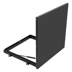 Black Aluminum Roof Hatch 55×55 cm — Roof Access With 90° Hydraulic Support