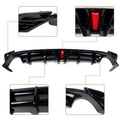 Rear Diffuser with LED Light for Toyota Camry LE XLE 2018-2024 Glossy Black
