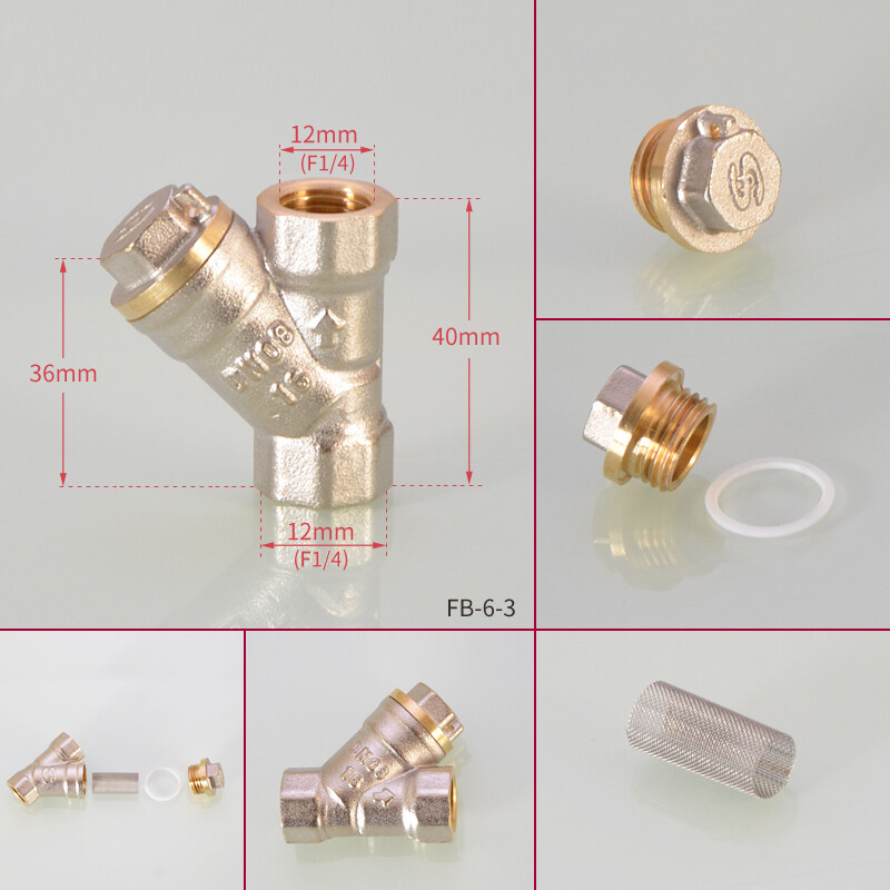 Brass In-Line Y Strainer / Filter 1/4″ 3/8″ 1/2″ 3/4″ 1″ 1 1/4″ 1 1/2″ 2″ BSP
