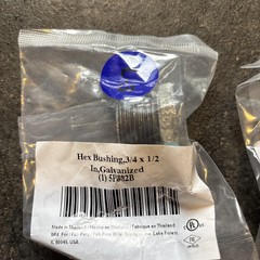 Lot of 10- Galvanized 3/4″ x 1/2″ HEX BUSHING