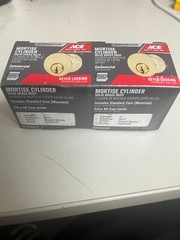 Brand New 2 Pack Ace Mortise Cylinder Solid Brass Body Keyed Locking 1″