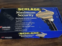 Schlage Maximum Security Lock Set Complete, Brushed Brass w/ 4 Keys