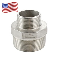 2″ to 1.25″ Male NPT Hex Nipple Pipe Fitting Reducer Adapter Stainless Steel