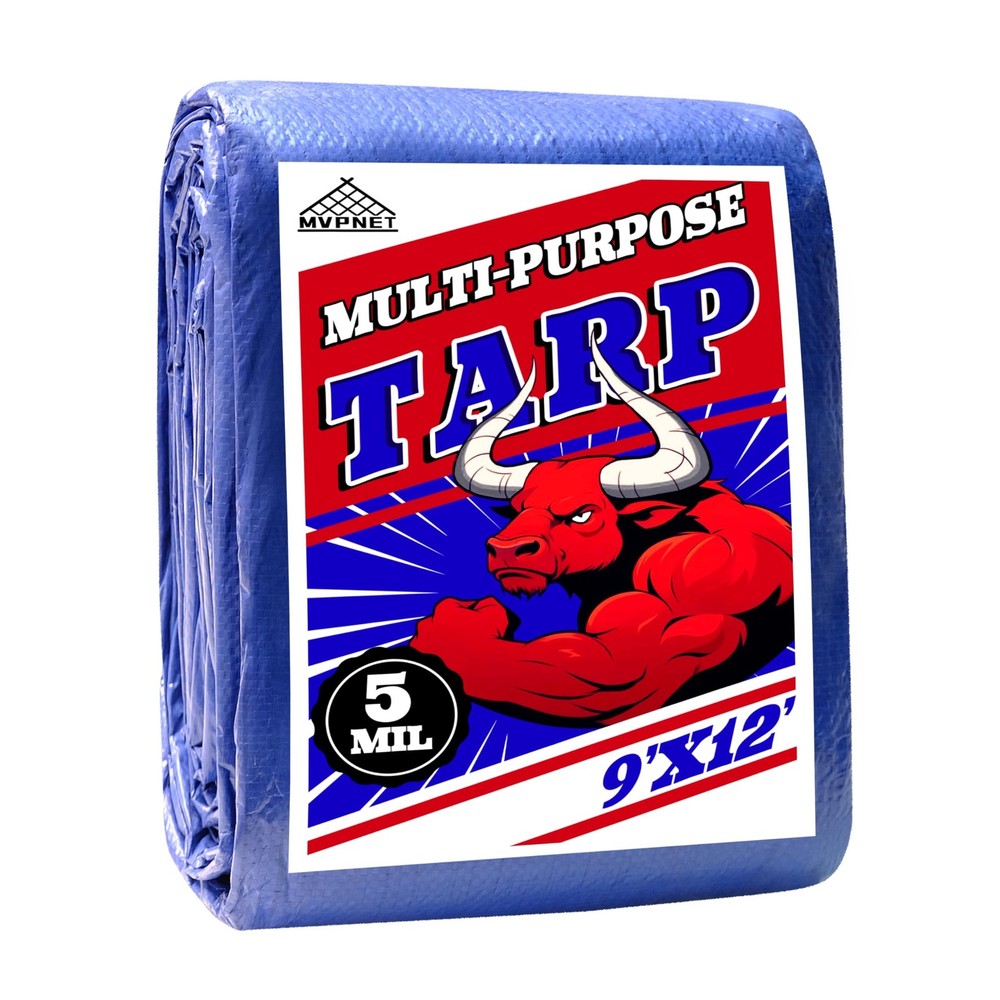 Tarp 9×12 ft 100% Waterproof Uv Resistant High Durability Multipurpose 5mil B…