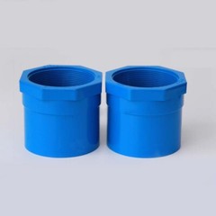 PVC Water Supply Straight Pipe 1/2″~4″ Female Thread Fittings Adapter Joint Blue