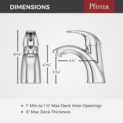 Parisa Single Handle Bathroom Sink Faucet 1 Hole Polished Chrome Finish with …