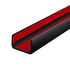 Rubber Edge Trim, Self Adhesive Size1/2″(Fit 7/16″~9/16″), L20′, Gloss Black