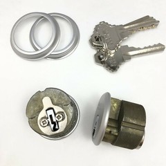 2 New Mortise Lock Cylinders 1″ for Store Front Door Adams Rite Brass and 3 Keys