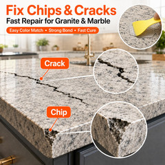 Granite Repair Kit (Color Match), Transparent Granite Countertop Repair Kit for
