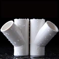 PVC 45 Degree Tee Equal 3Way Supply Pipe Fittings Adapter White/Blue/Grey