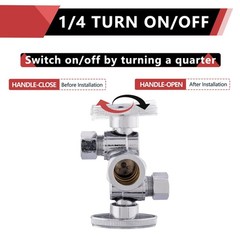 Pack Of 5 Efield 1/4 Turn Dual Compression Outlet Angle Stop Valve 2 Shut Off